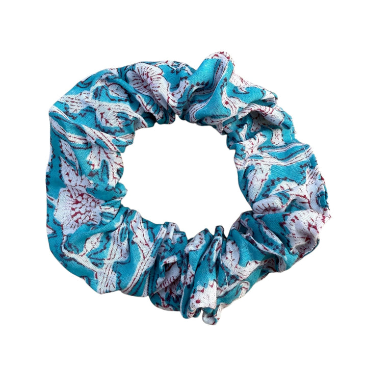 Handblock printed cotton scrunchies