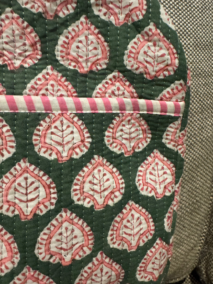 Hand Block Printed Laptop Case with pockets