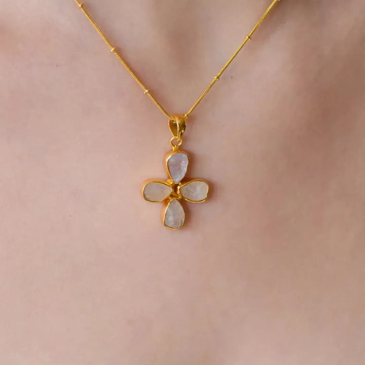 Moonstone Cross Pendant