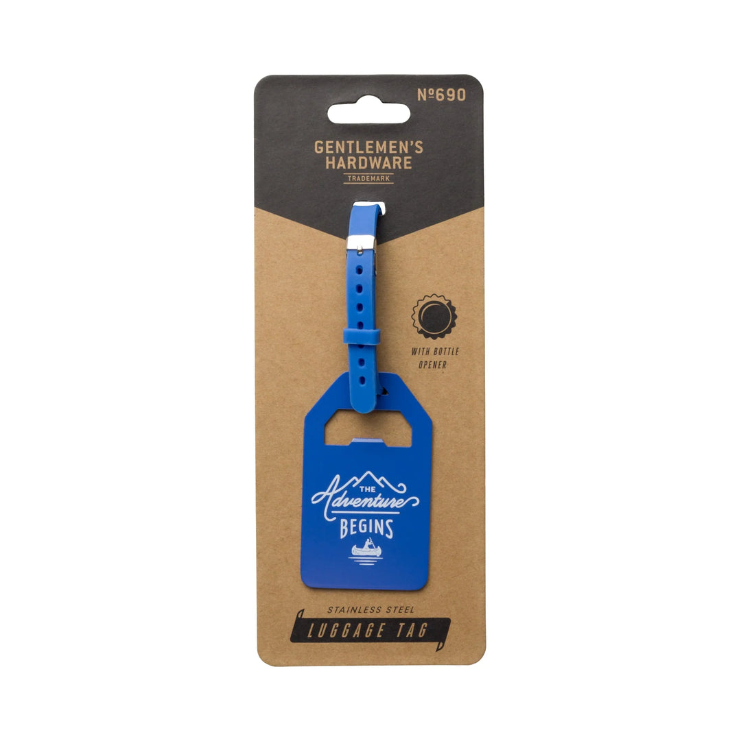 Luggage tag and bottle opener 