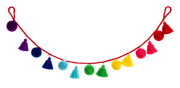 Jumbo Pom Pom and Tassel Garland