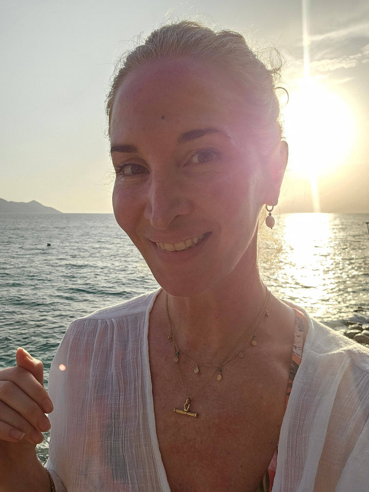 Gold Knot T Bar Necklace