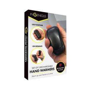 Rechargeable Hand Warmers 2pc Black