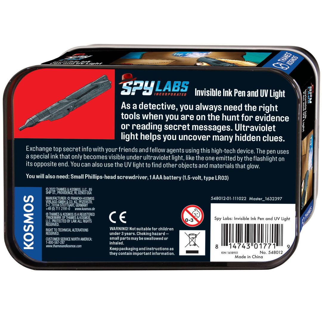 Spy Labs Invisible Ink Pen and UV Light - Detective Kit