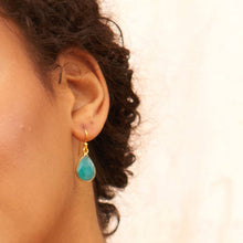 Load image into Gallery viewer, Ava Aqua Chalcedony Earrings