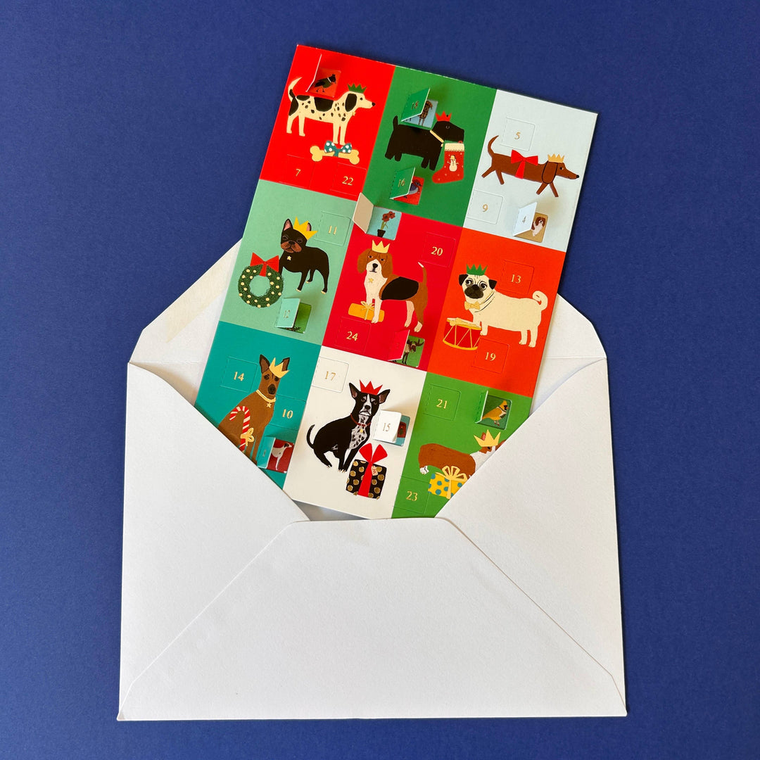 Festive Dog Advent Calendar Christmas Card - ACC 113