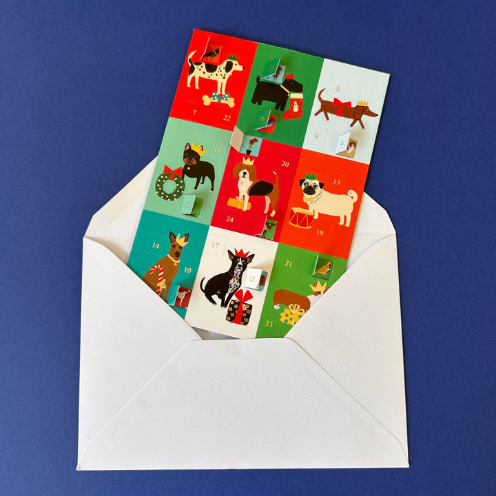 Festive Dog Advent Calendar Christmas Card - ACC 113