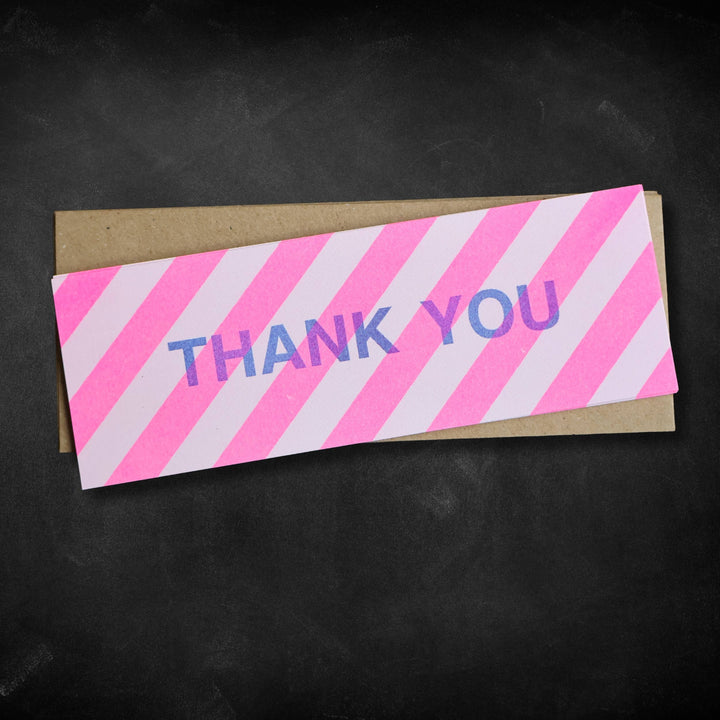 Skinny thank you Notecard Pack - pink stripe