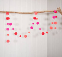 Load image into Gallery viewer, Flamingo Pink Pom Pom Garland