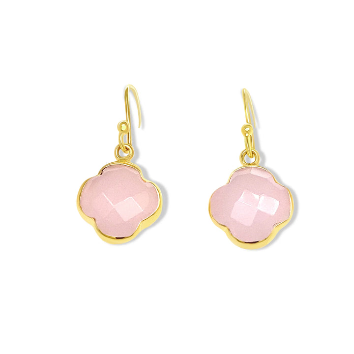 Four Leaf Clover Earrings in Pink