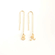 Load image into Gallery viewer, Gold Alphabet Threader Earrings