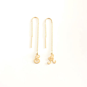 Gold Alphabet Threader Earrings