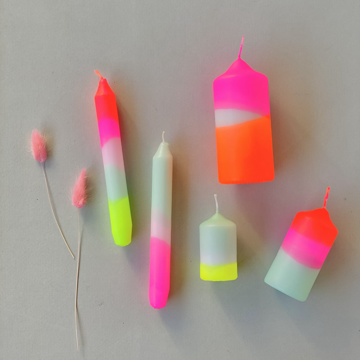 Dip Dye Neon Candles