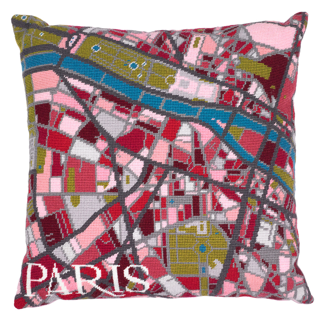 Paris City Map Needlepoint Kit