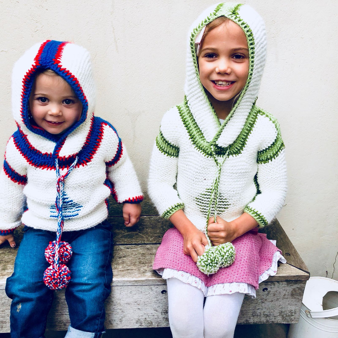 Pom Pom Jumpers made from cosy wool, made in Malta.