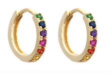 Load image into Gallery viewer, Rainbow Huggie Hoop Earrings