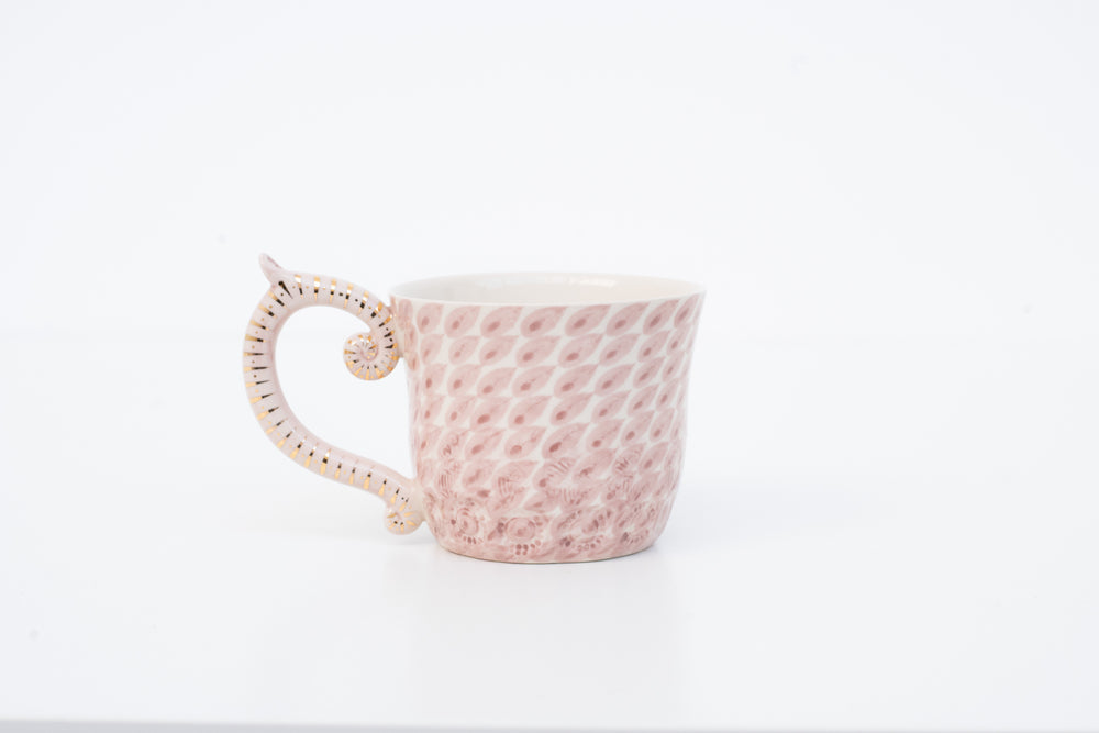 Tea Mug with Gold Leaf Handle