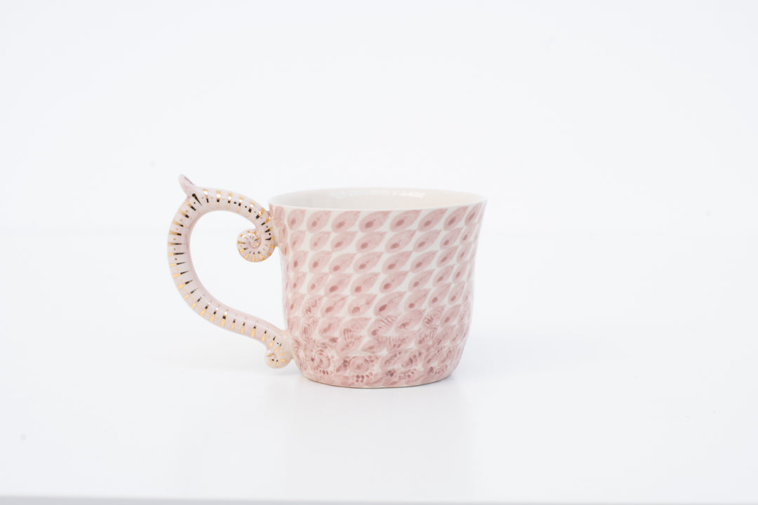 Tea Mug with Gold Leaf Handle