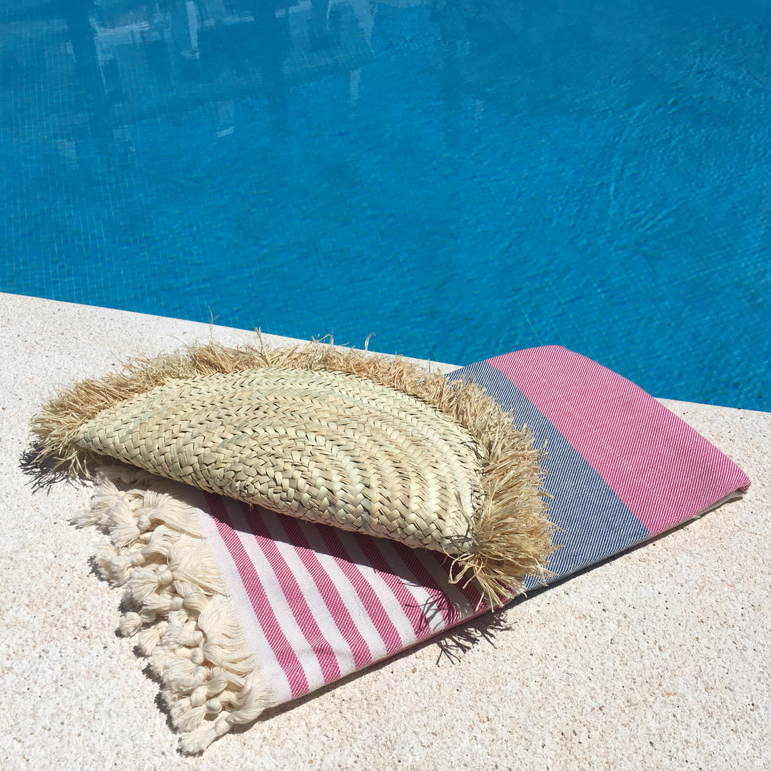 Half Moon Raffia Clutch