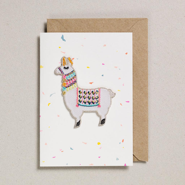 Llama iron on Patch Cards