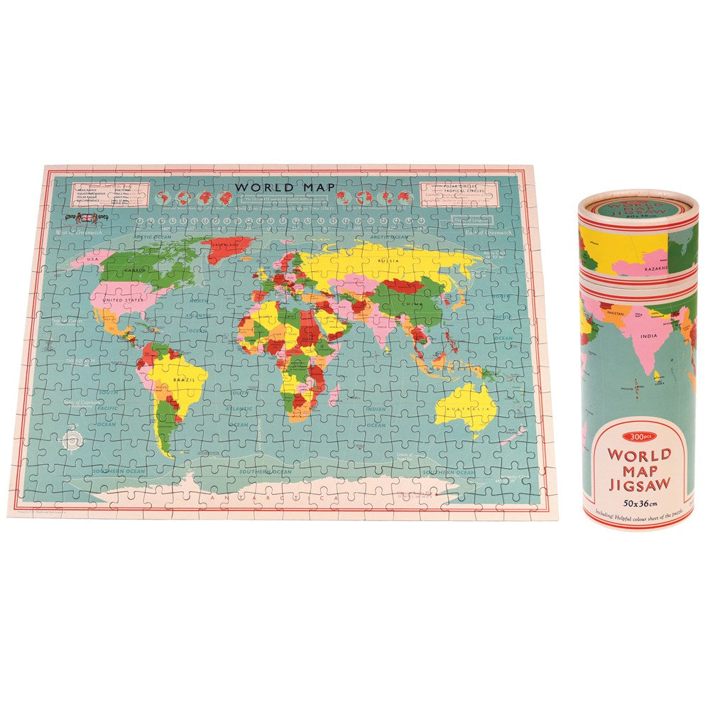 World Map 300 Piece Puzzle in a Tube